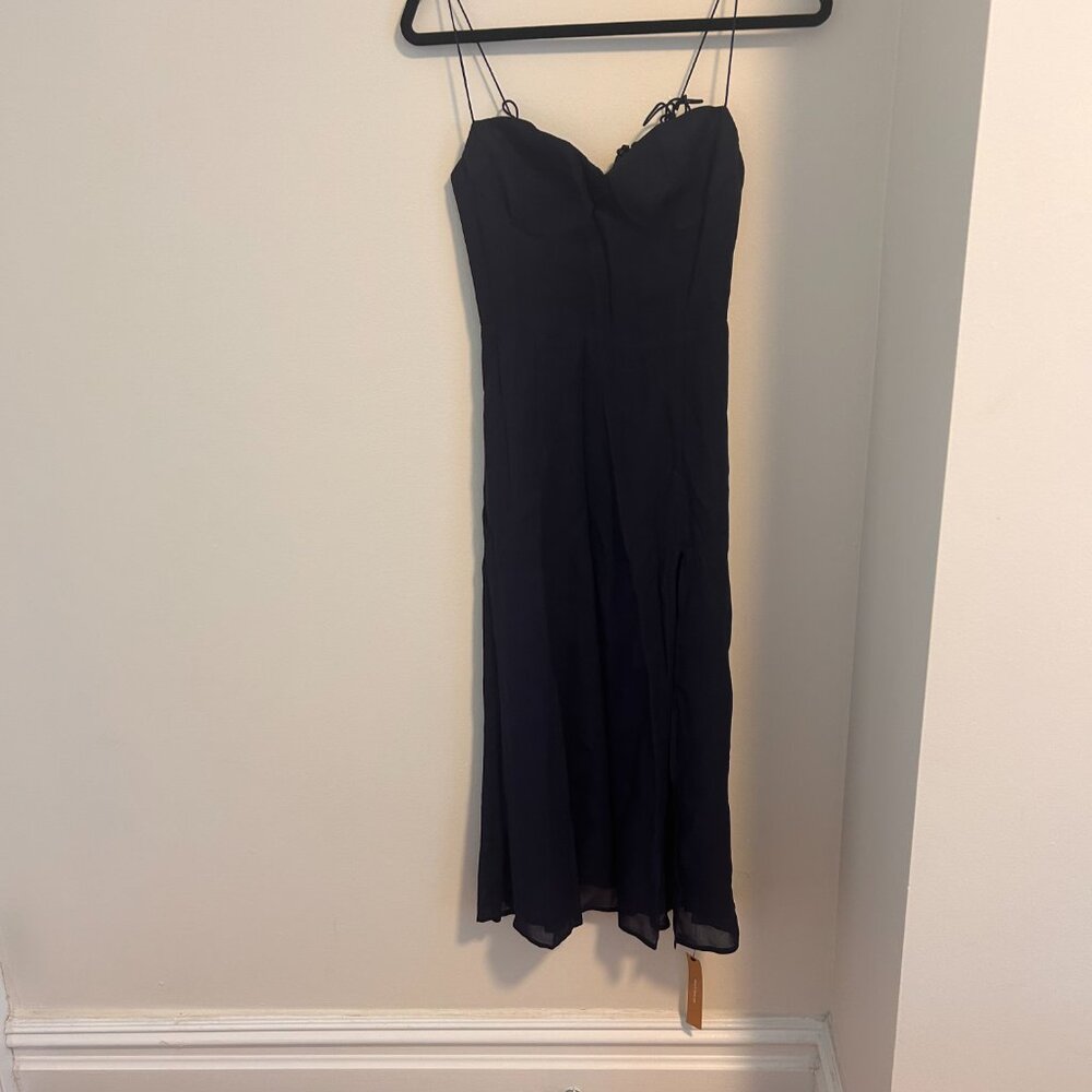 Reformation Juliette Dress Navy NWT Size 4 - Picture 2 of 3